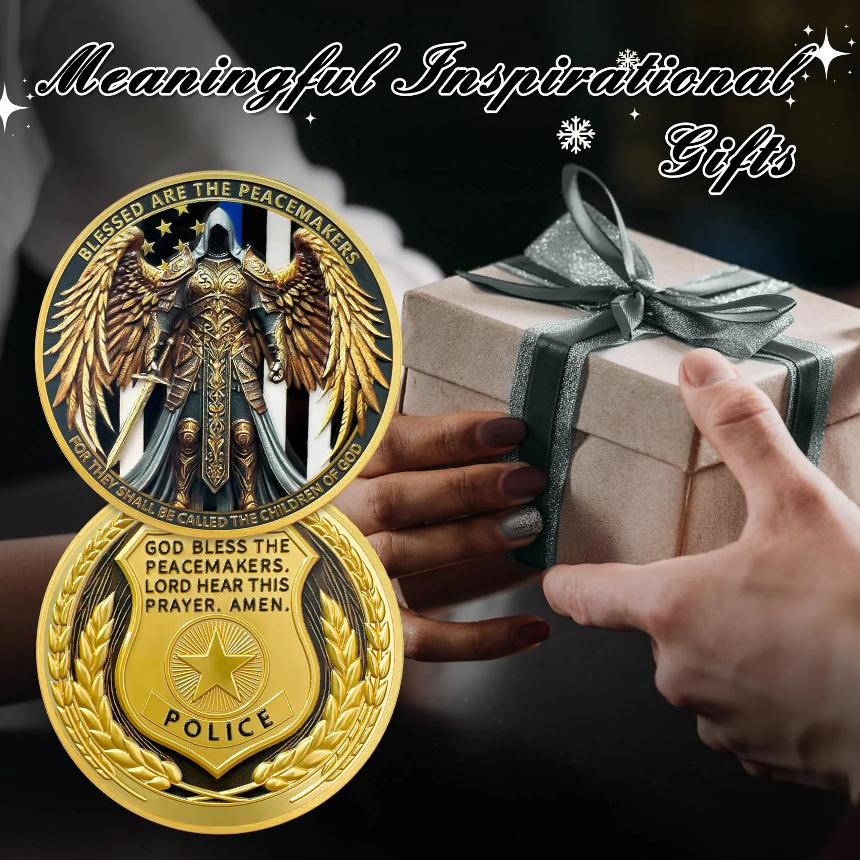 Archangel Michael Blessed Peacemakers Saint Michael Police Officers Prayer Coin - Image 2