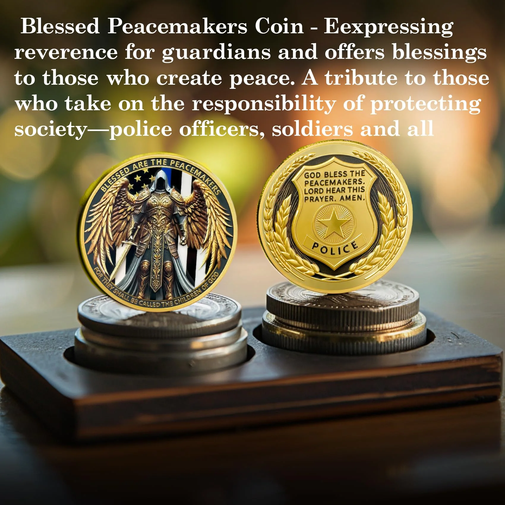 Archangel Michael Blessed Peacemakers Saint Michael Police Officers Prayer Coin - Image 5