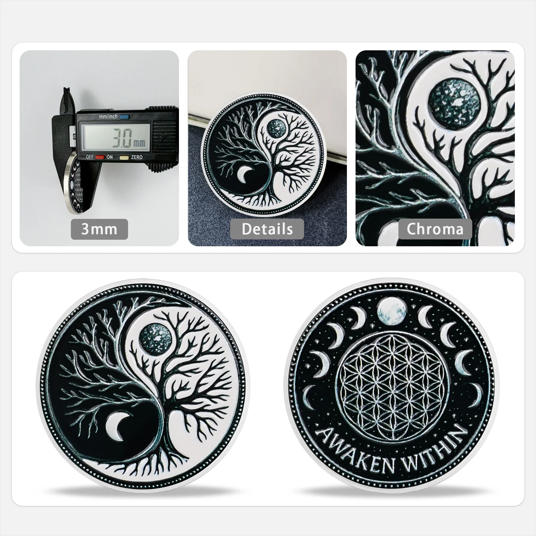 Balance & Focus Awaken Tree Sobriety Recovery Coin - Image 5