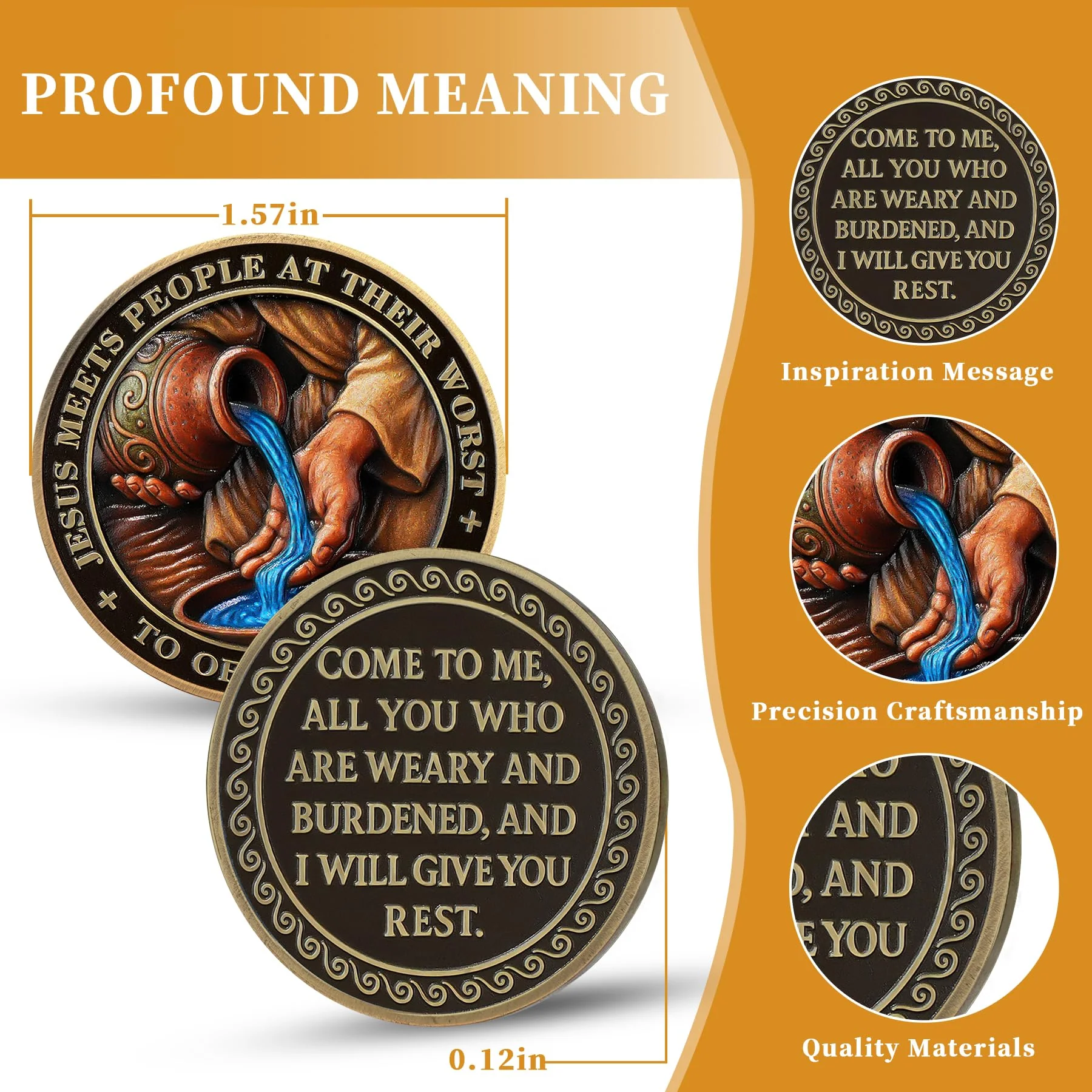 Jesus Meets People at Their Worst Christian Jesus Grace Coin - Image 6