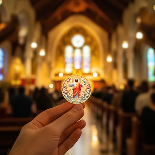 Light of Life Jesus Sacred Heart John 8:12 Bible Challenge Coin - Image 3