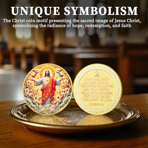 Light of Life Jesus Sacred Heart John 8:12 Bible Challenge Coin - Image 8