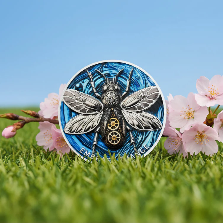 Mechanical Gear Beetle Sobriety Recovery Coin