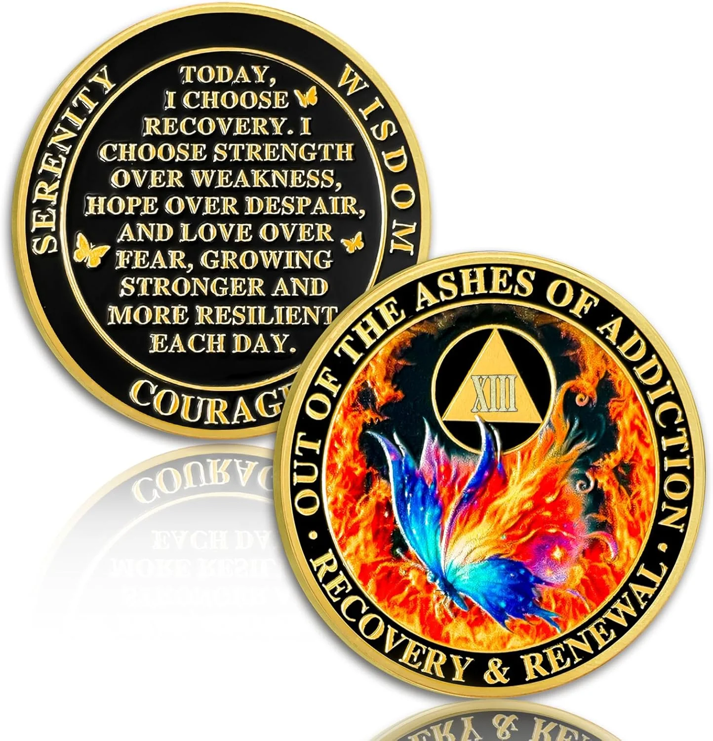 Personalized Butterfly in The Fire Sobriety Coin - Image 21