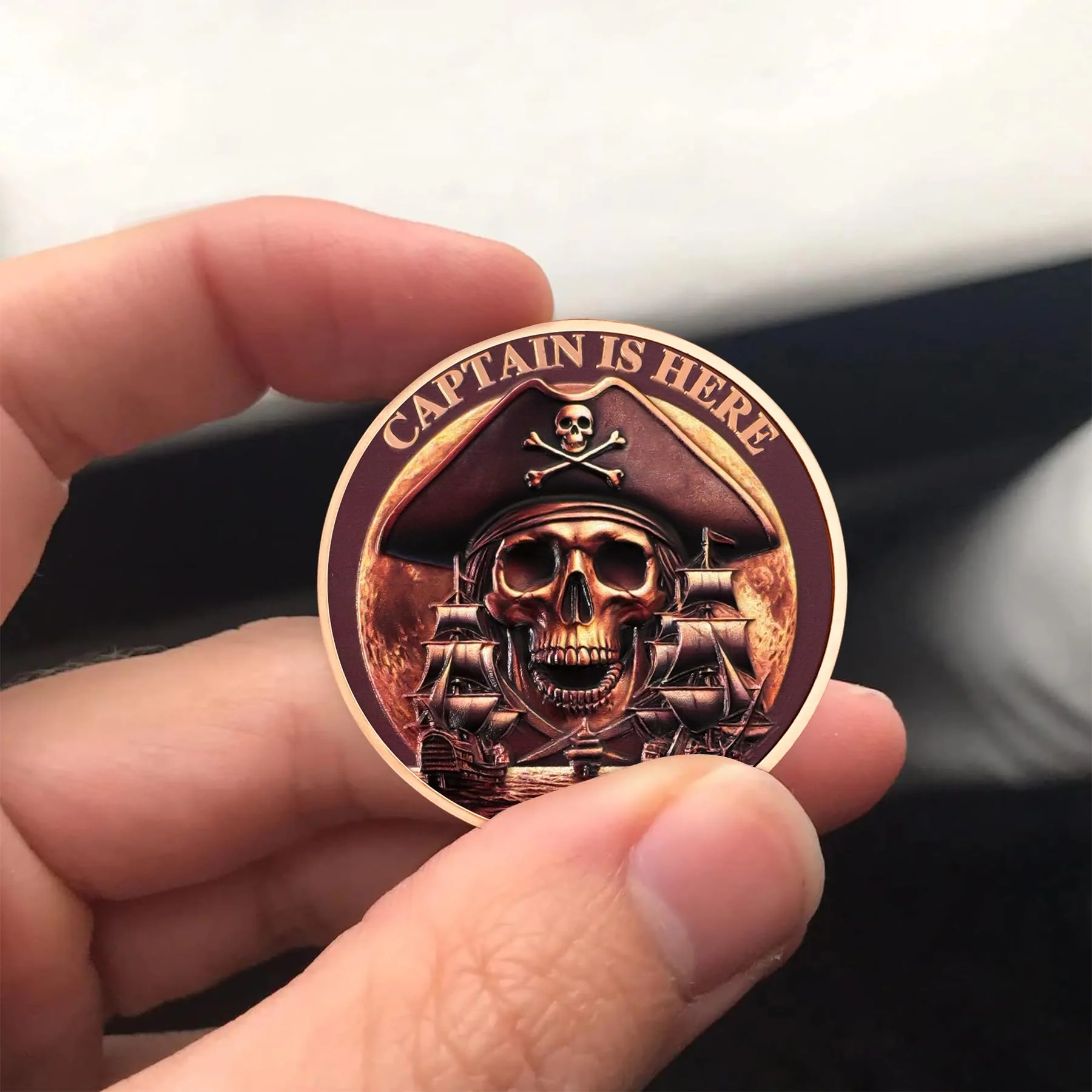 Pirate Coin Let's Pillage Till Dawn Skull Challenge Coins - Image 2