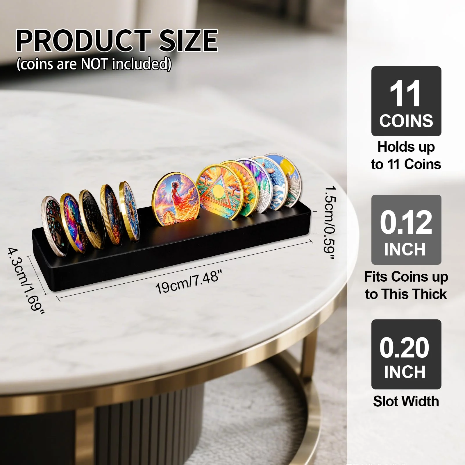 Solid Wood AA Coin Holder Display - Image 6