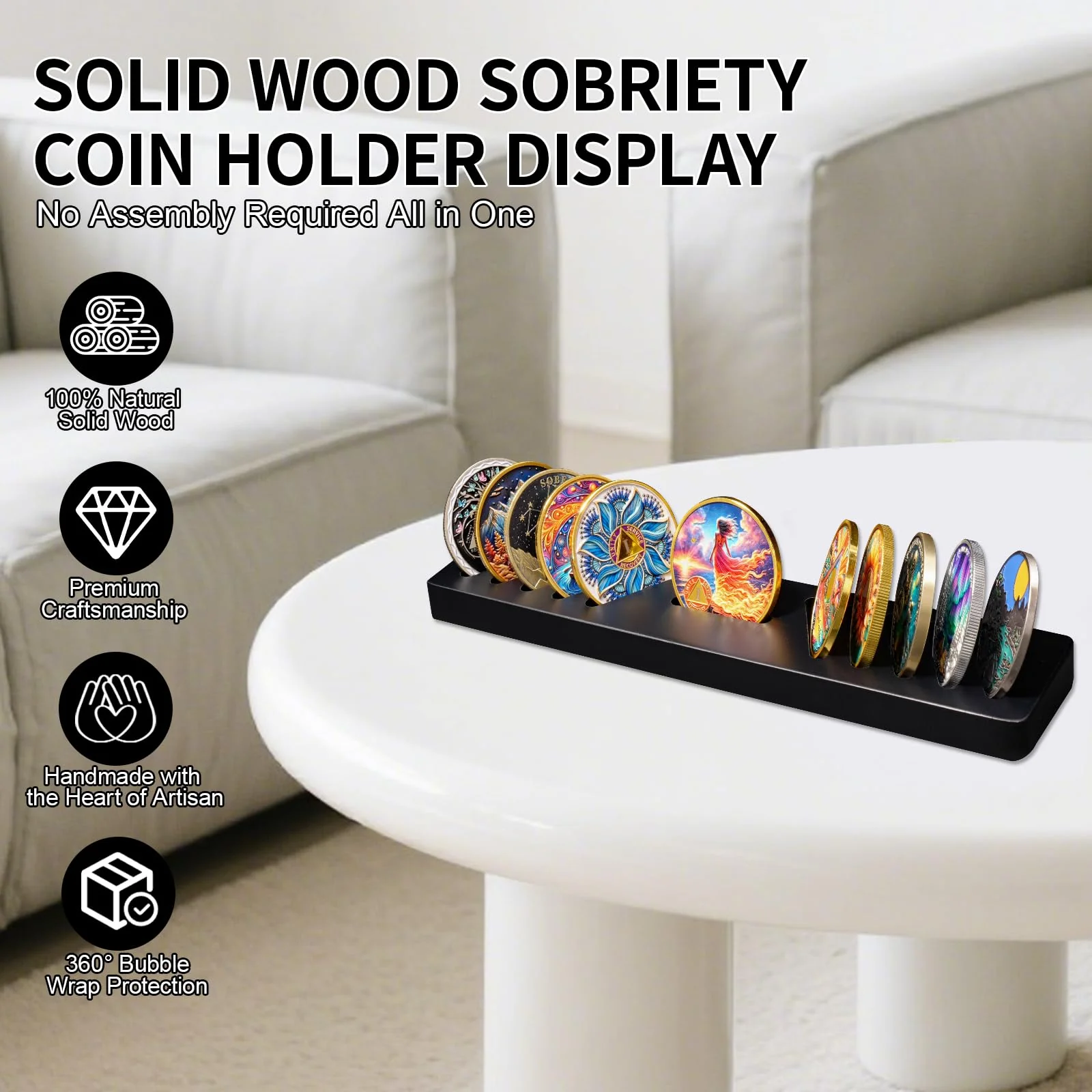 Solid Wood AA Coin Holder Display - Image 7