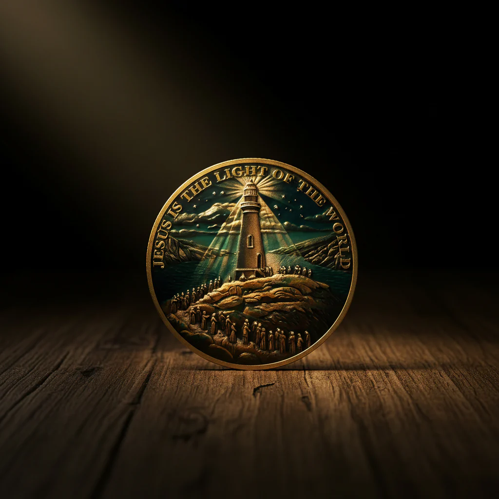 Crowd Lighthouse Religious Coin