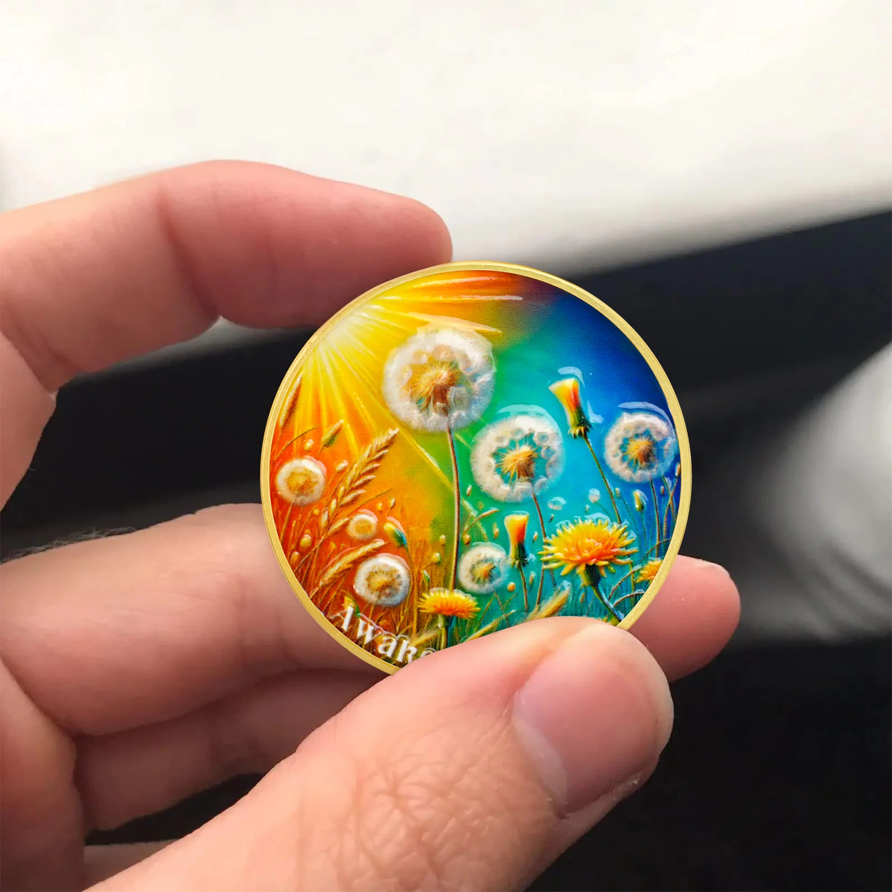Dandelion Sunlight Recovery Sobriety Coin - Image 3
