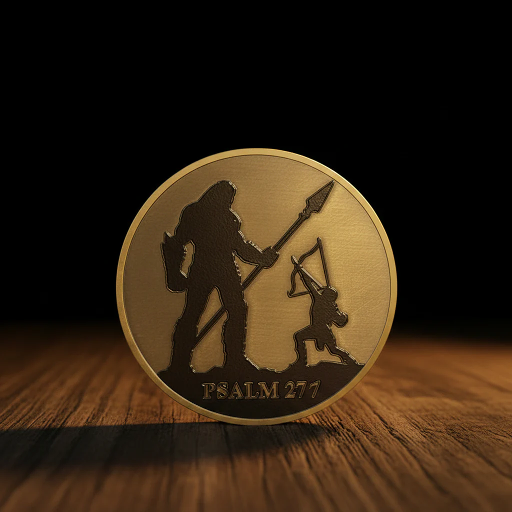 David and Goliath Christian Challenge Coin