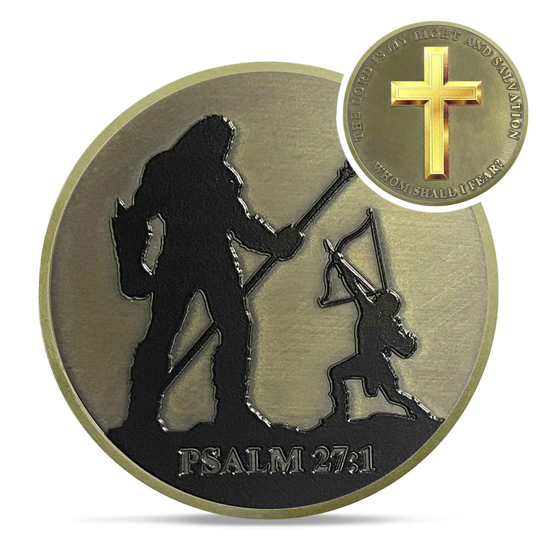 David and Goliath Christian Challenge Coin - Image 2