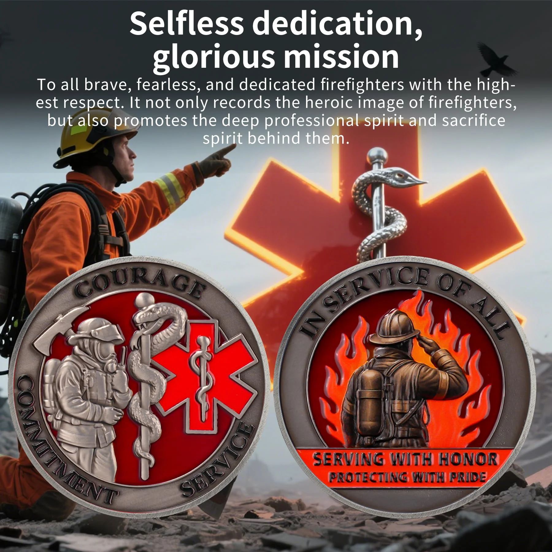 Firefighter Salute Challenge Coin - Image 6