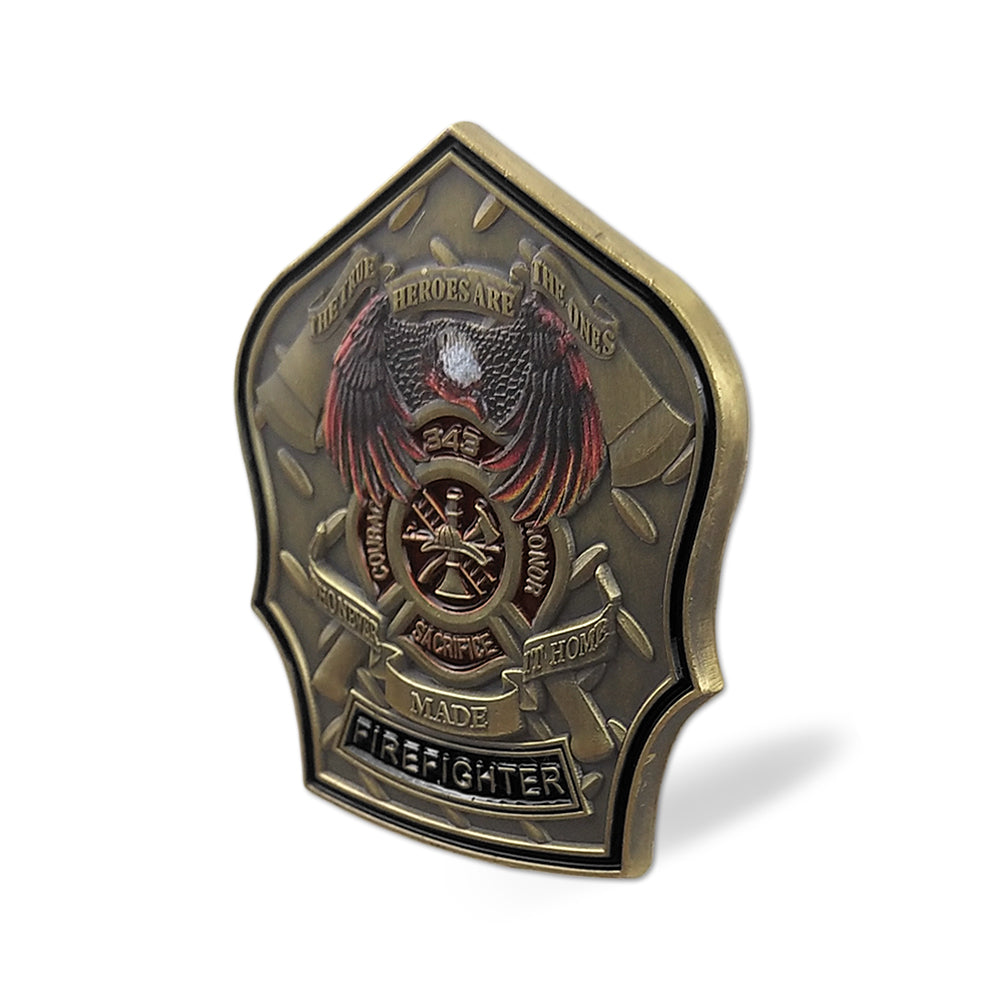 Firefighter Prayer 911 Fallen Hero Challenge Coin - Image 4
