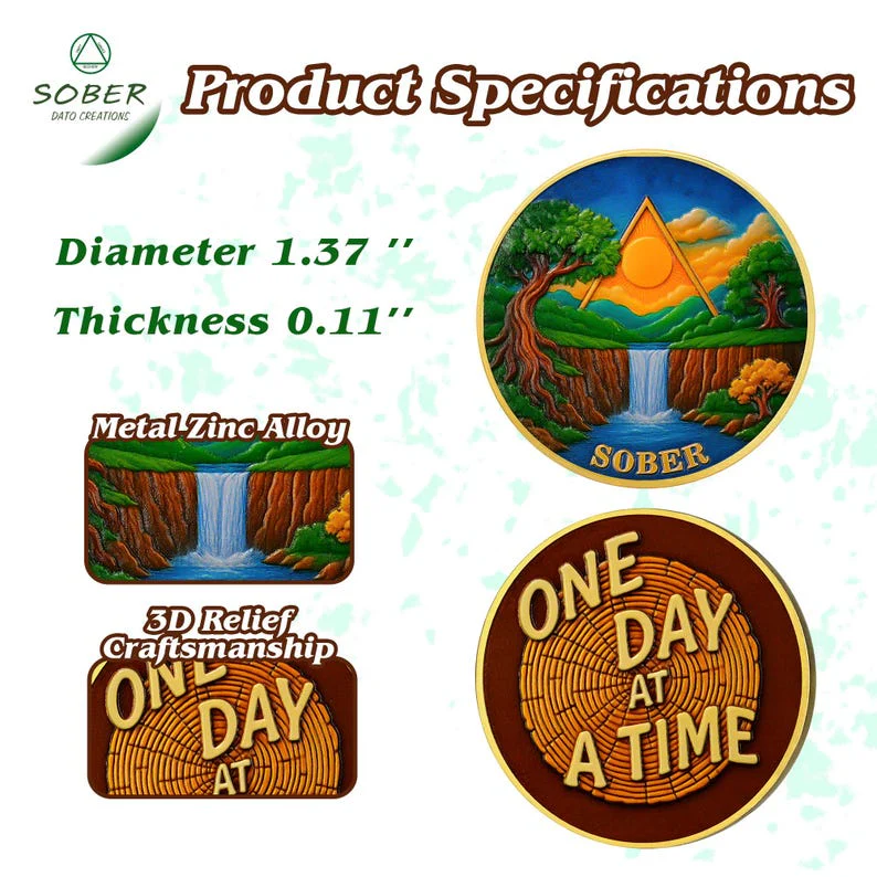 Forest Sun Recovery Sobriety Coin - Image 6