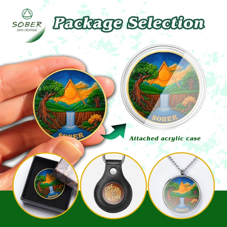 Forest Sun Recovery Sobriety Coin - Image 7
