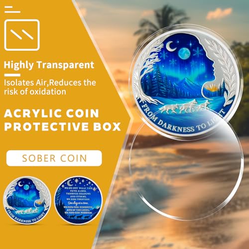 From Darkness to Light Sobriety Challenge Coin Inspirational Recovery Medallion - Image 5