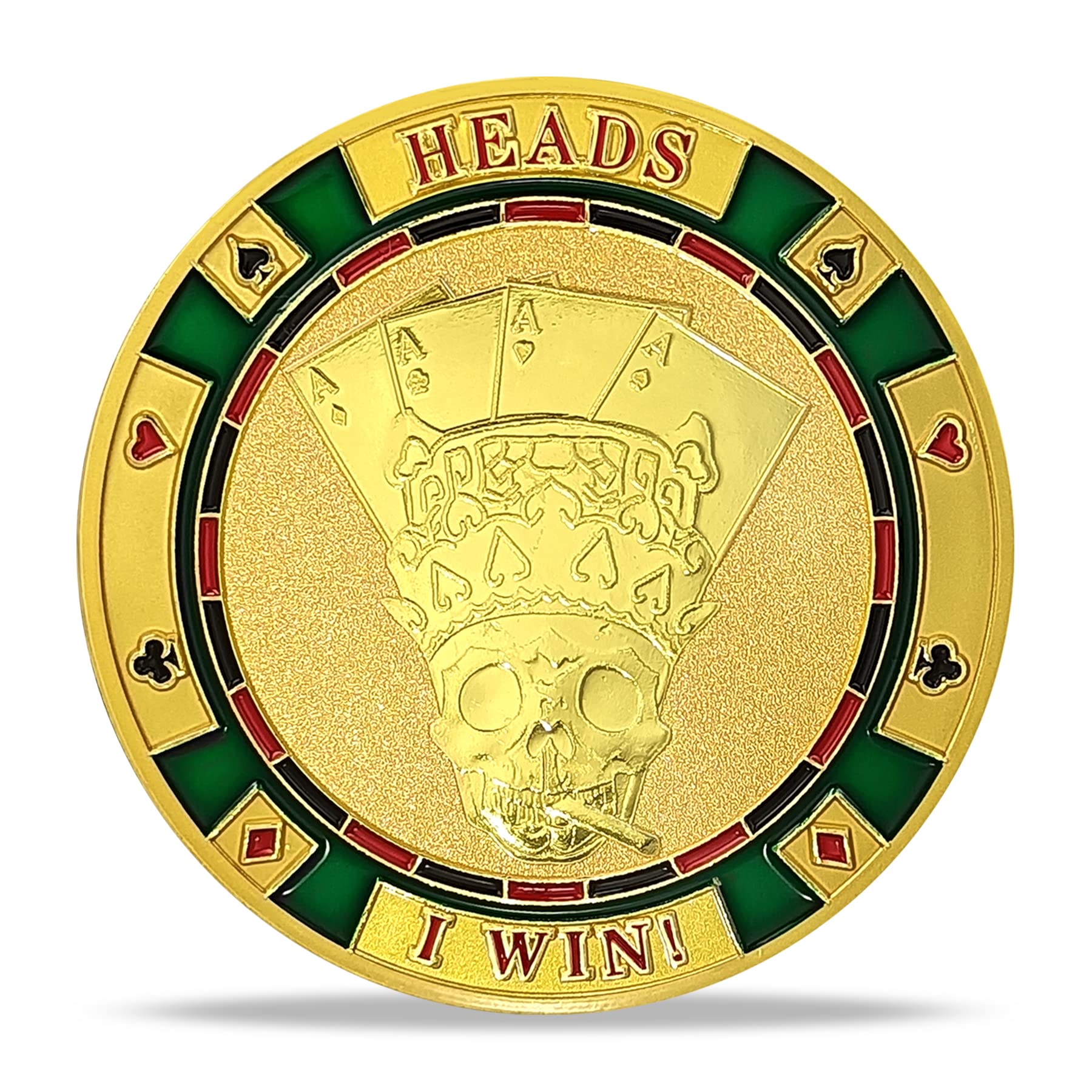 Gold Poker Skull Gambling Recovery Challenge Coin Gamblers Anonymous Medallion - Image 4