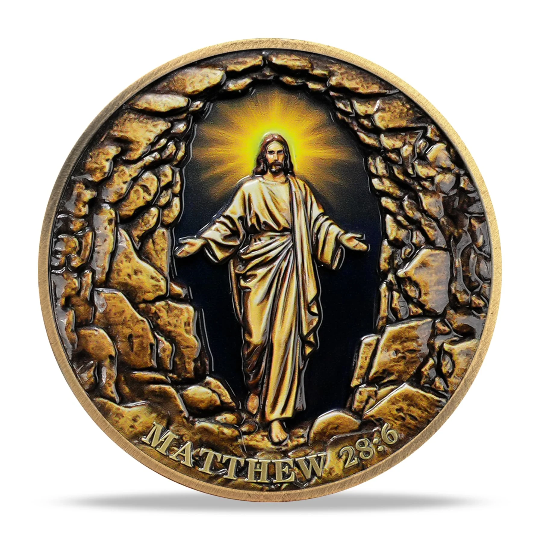 Jesus Stone Tomb Resurrection Religious Coin - Image 2