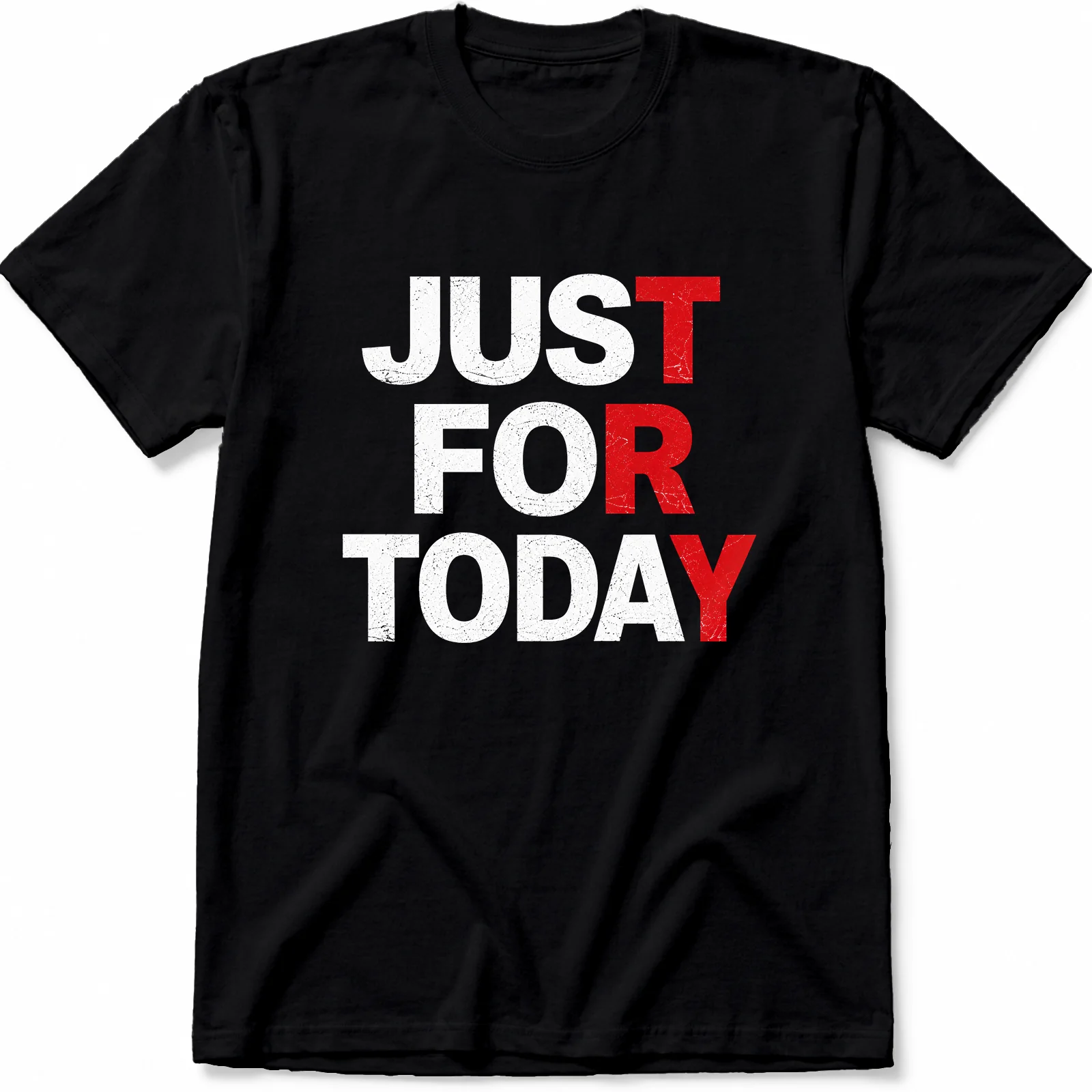 JUST FOR TODAY – Hidden 'TRY' in Red | Gritty Recovery Tee | One Day at a Time Recovery Shirt - Image 7