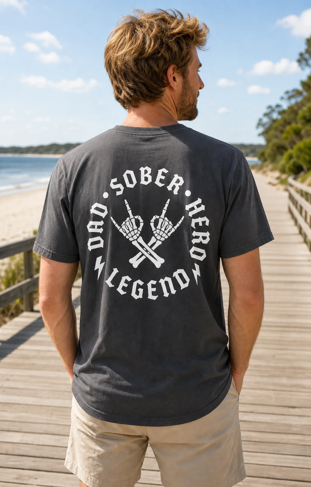 Sober Dad Shirt – DAD · SOBER · HERO · LEGEND | Best Father's Day Gift for Recovering Dads | AA/NA Apparel - Image 3