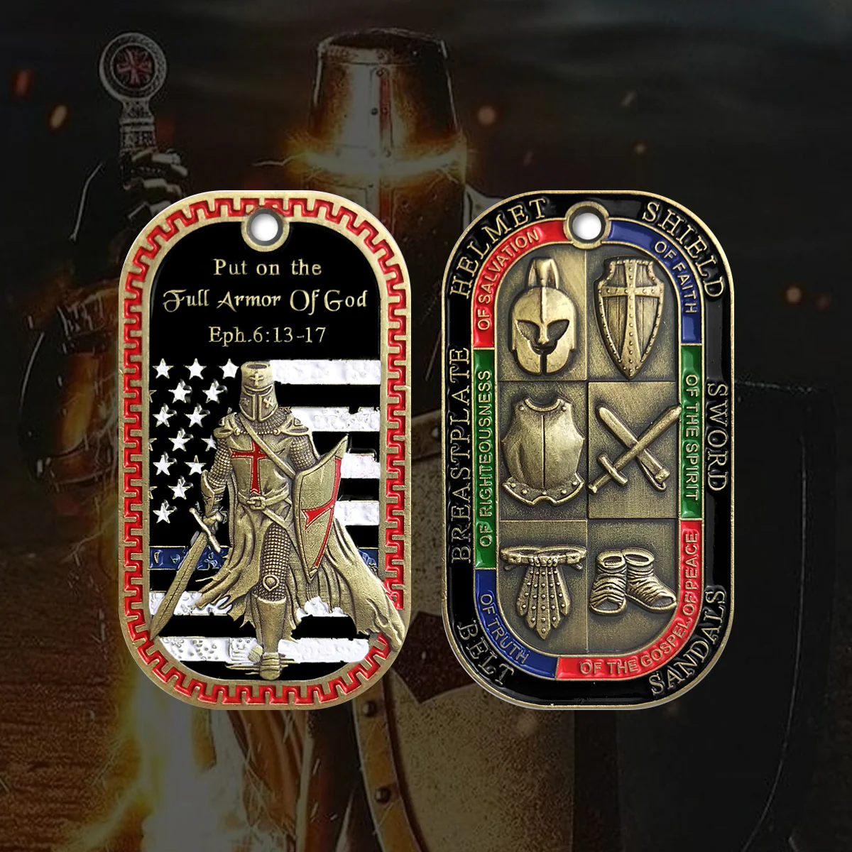 Knights Templar Armor Of God Challenge Coin Gifts for Christian🎁 - Image 3