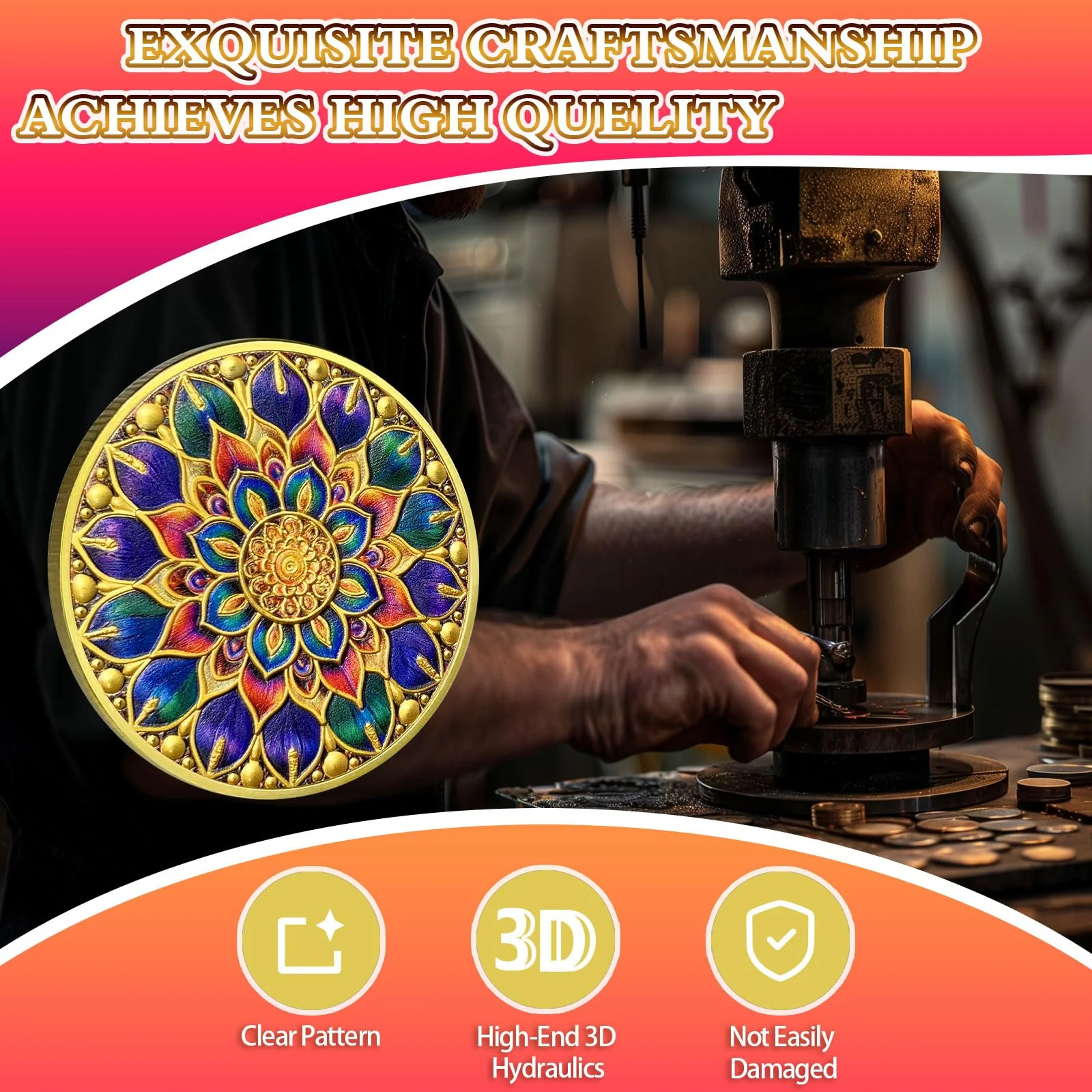 Mandala Flower Recovery Sobriety Coin - Image 9
