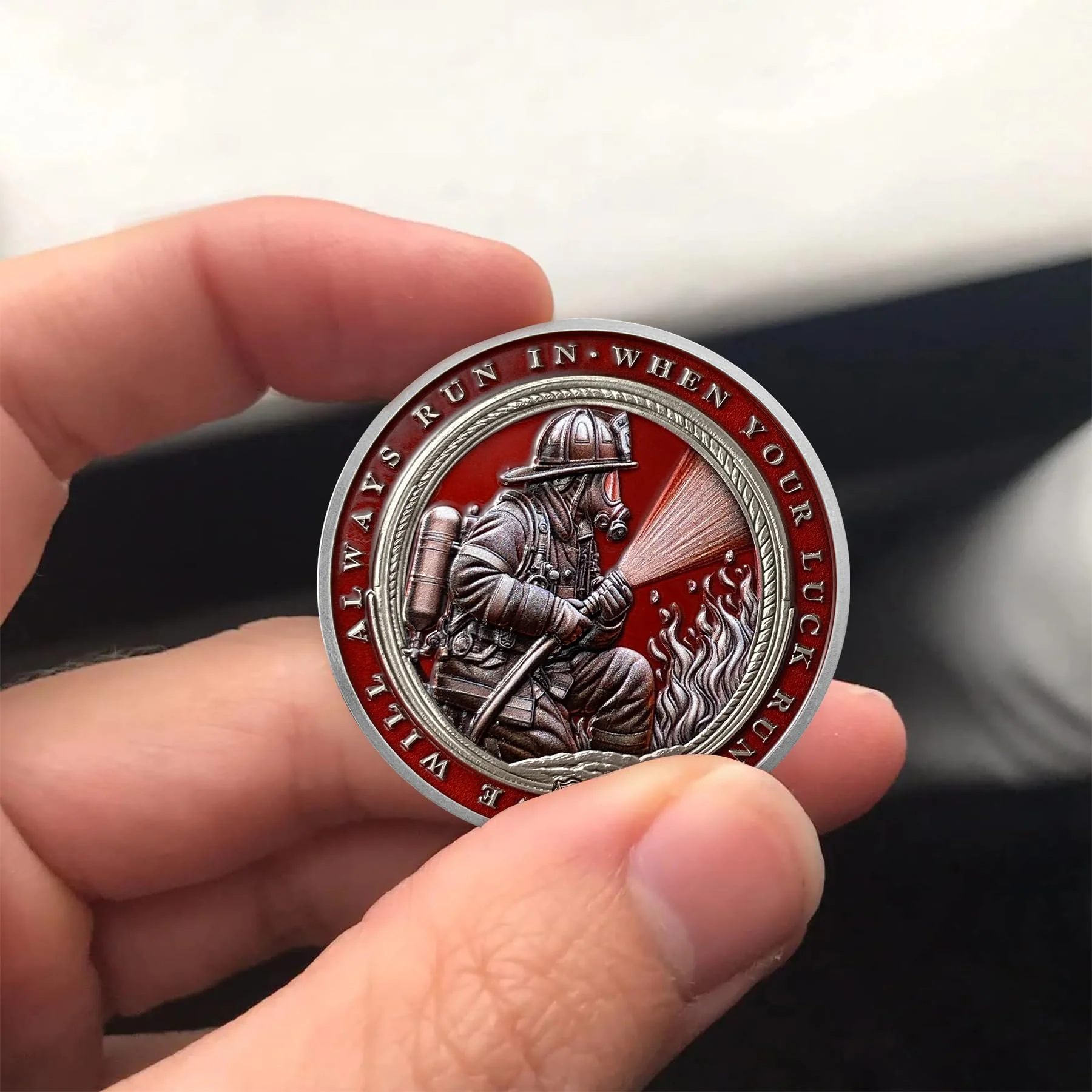 Masked Firefighter Courage & Honor Challenge Coin - Image 3