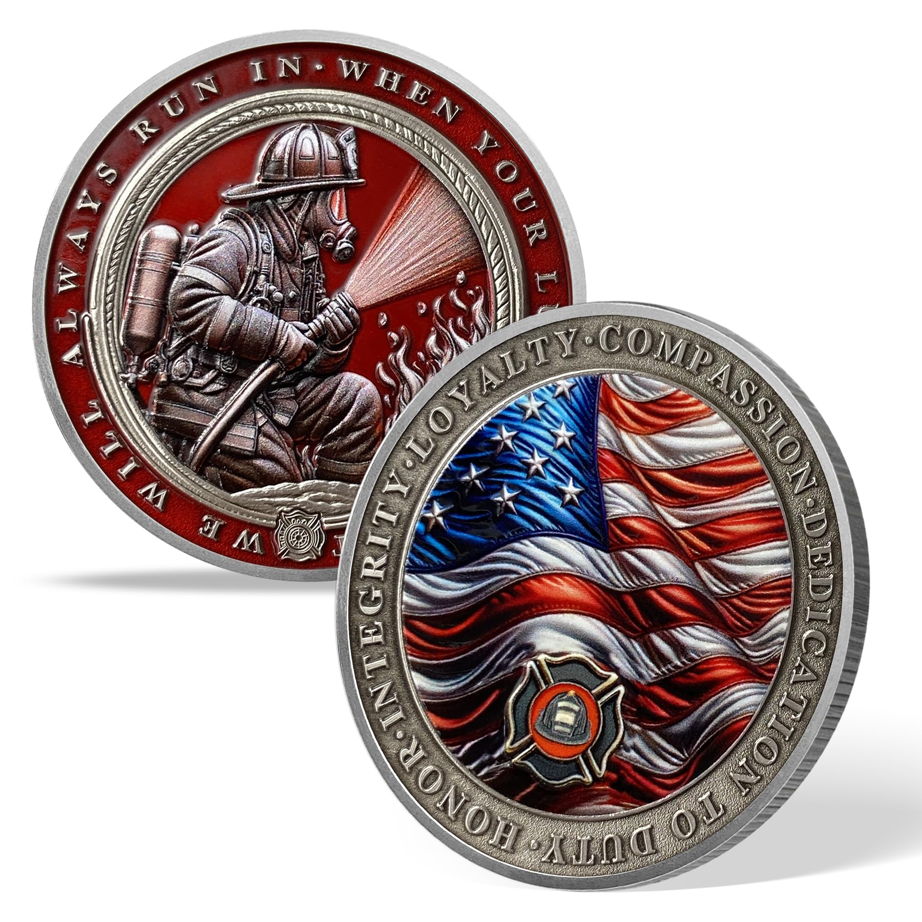 Masked Firefighter Courage & Honor Challenge Coin - Image 6