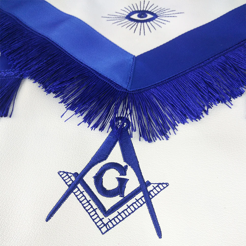 Masonic Blue Lodge Master Mason Apron w/ Fringe - Image 9
