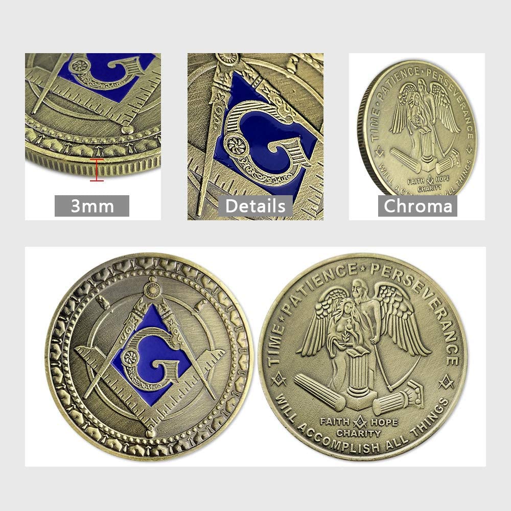 Masonic Challenge Coin With Guardian Angel Master Freemason Member Gift - Image 8