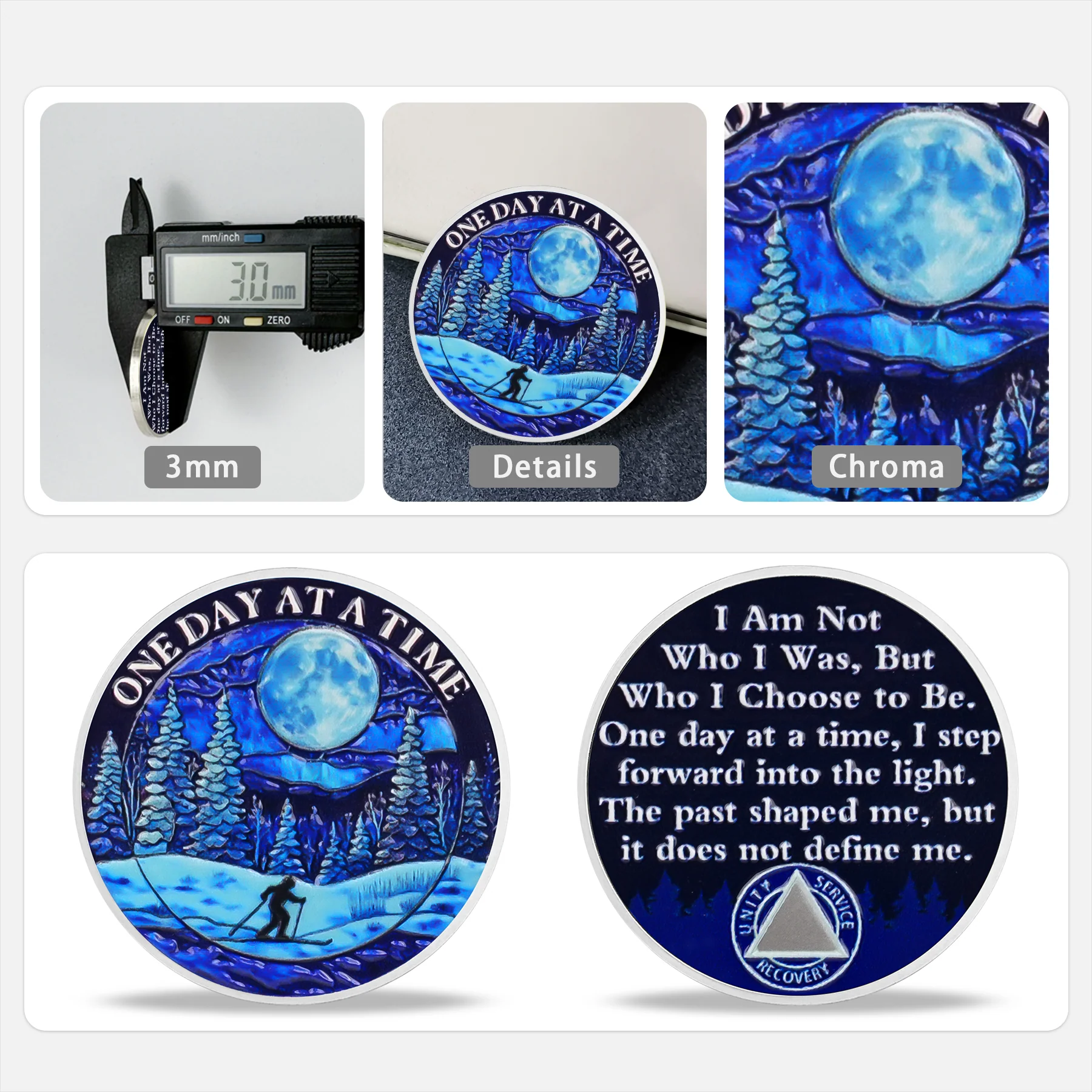 Personalize Moon Forest Redefine Yourself Sobriety Coin - Image 4