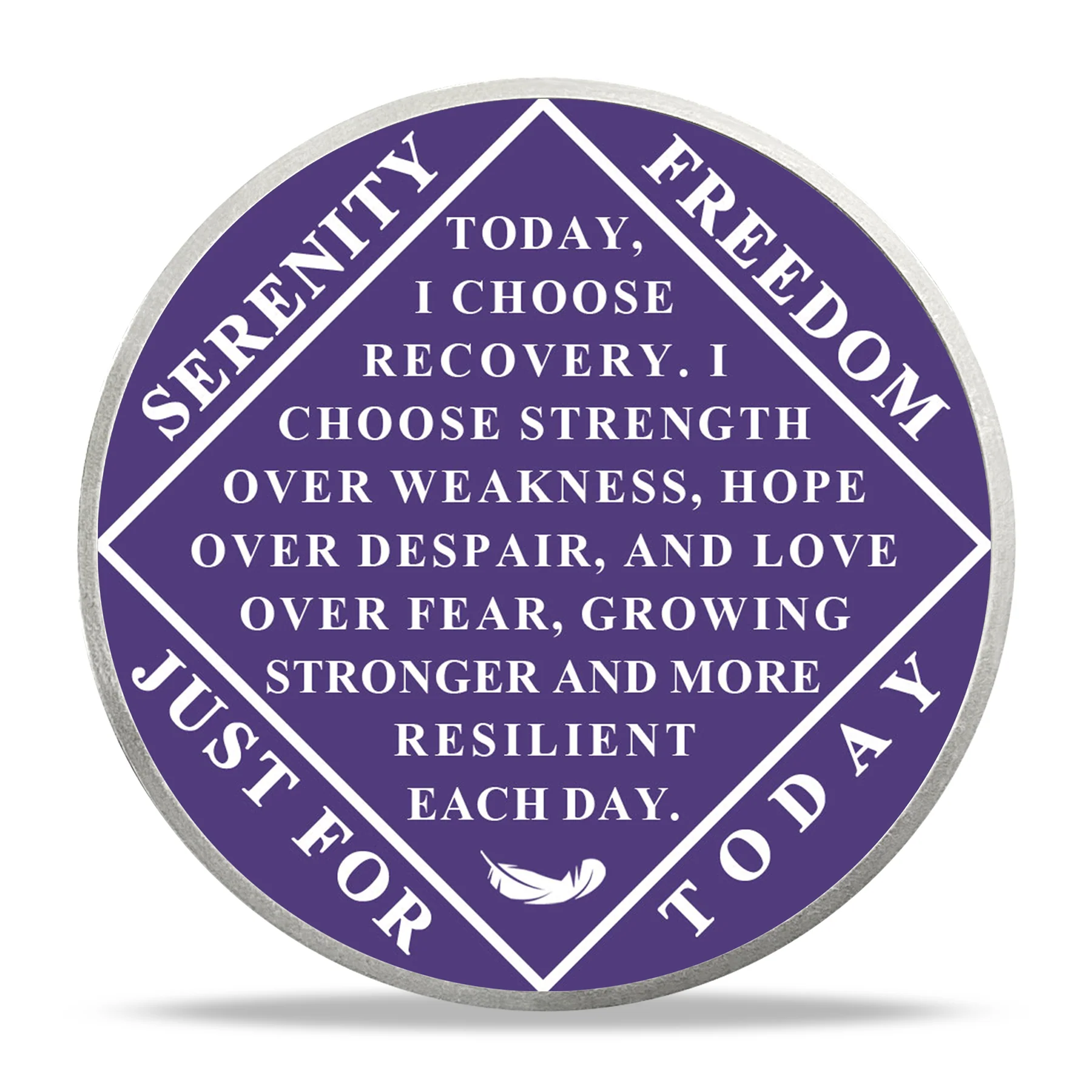 NA Clean Time Chip Blossom Choose Strength Over Fear Narcotics Anonymous Medallion - Image 4