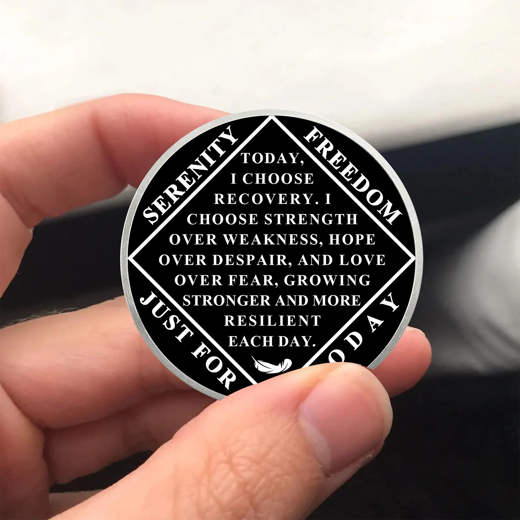 NA Clean Time Chip Yin-yang Moon Mountain Narcotics Anonymous Medallion - Image 3