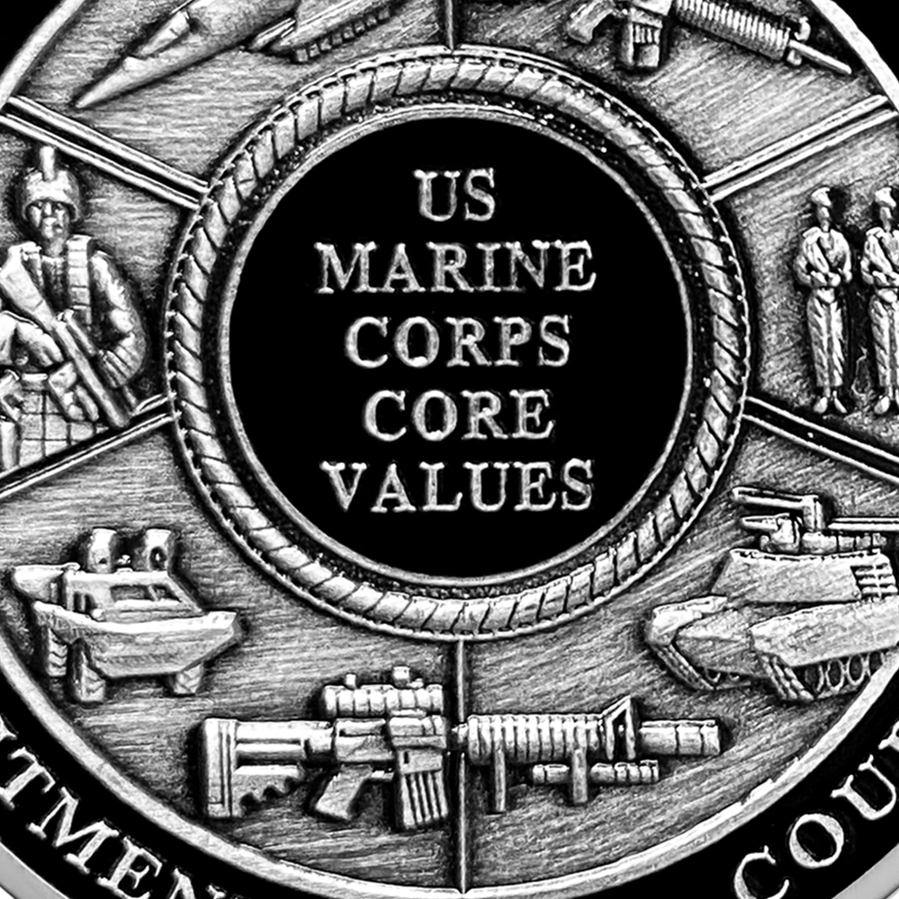 USMC and Its Core Values Patriotic Military Challenge Coin - Image 3