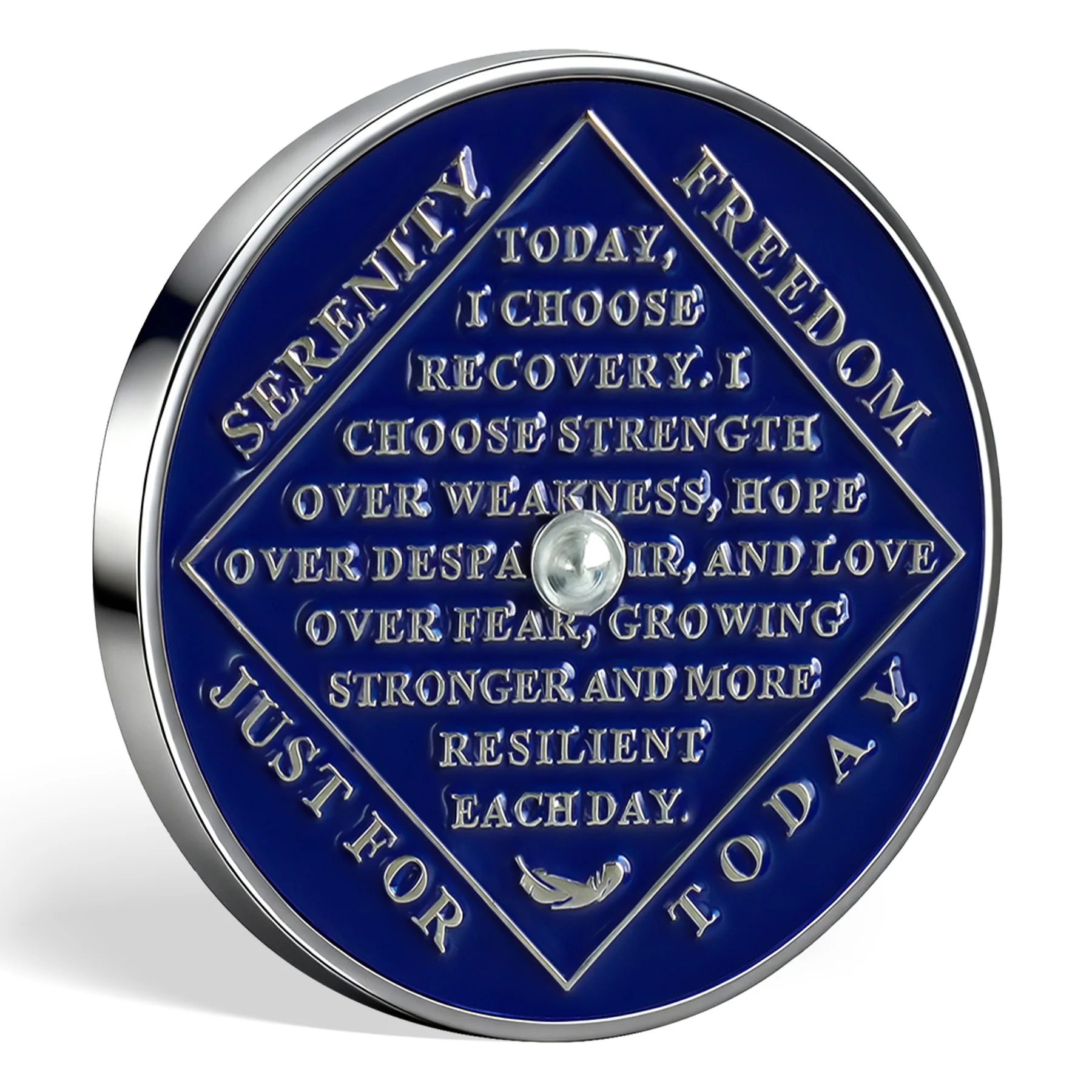 Personalized Clean Time Chip Rotating Diamond Sharp 12 Steps Narcotics Anonymous Medallion - Image 14
