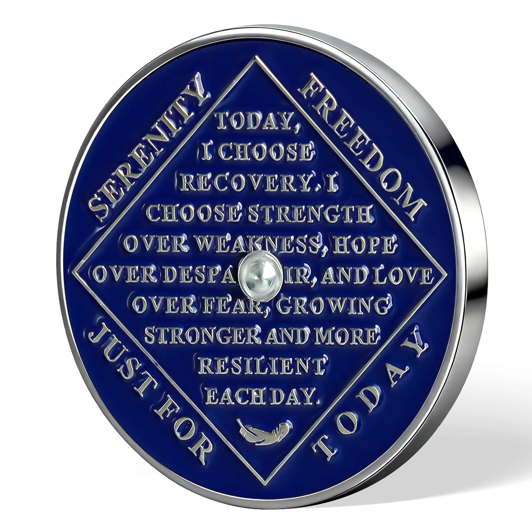 Personalized Clean Time Chip Rotating Diamond Sharp 12 Steps Narcotics Anonymous Medallion - Image 16