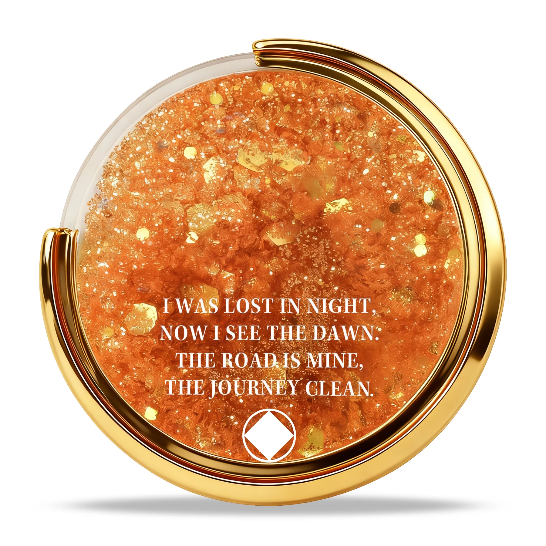 Personalized NA Clean Time Chip Glittering Mesmerizing Mountain & Moon Flow Sand Narcotics Anonymous Medallion - Image 19