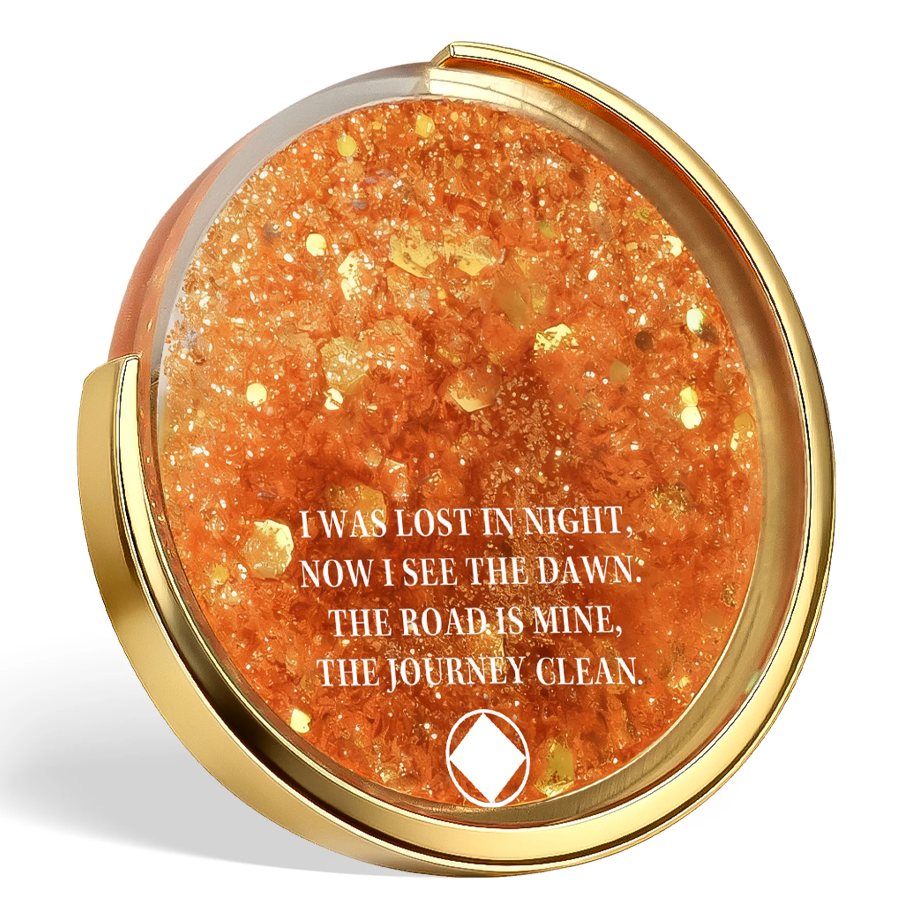 Personalized NA Clean Time Chip Glittering Mesmerizing Mountain & Moon Flow Sand Narcotics Anonymous Medallion - Image 8