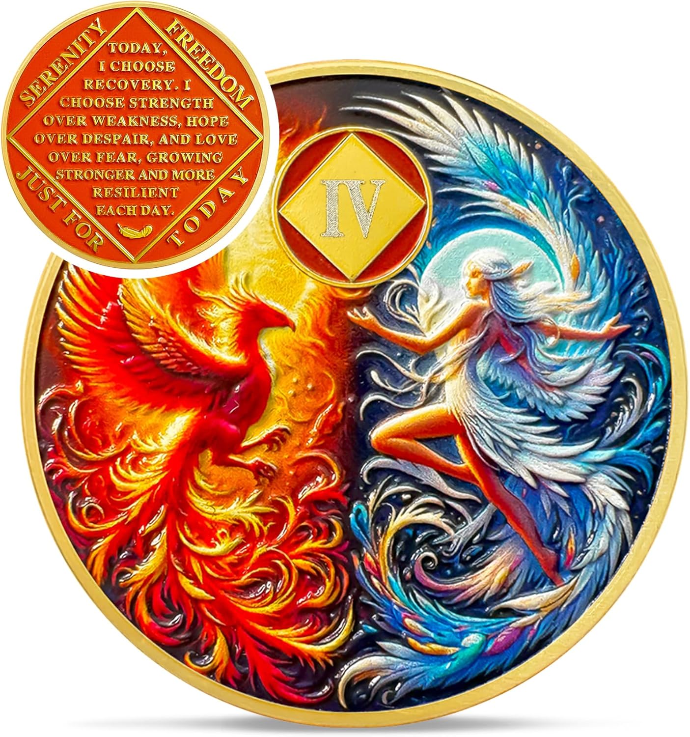 Personalized NA Clean Time Chip Phoenix Fairy Sun and Moon Narcotics Anonymous Medallion - Image 14