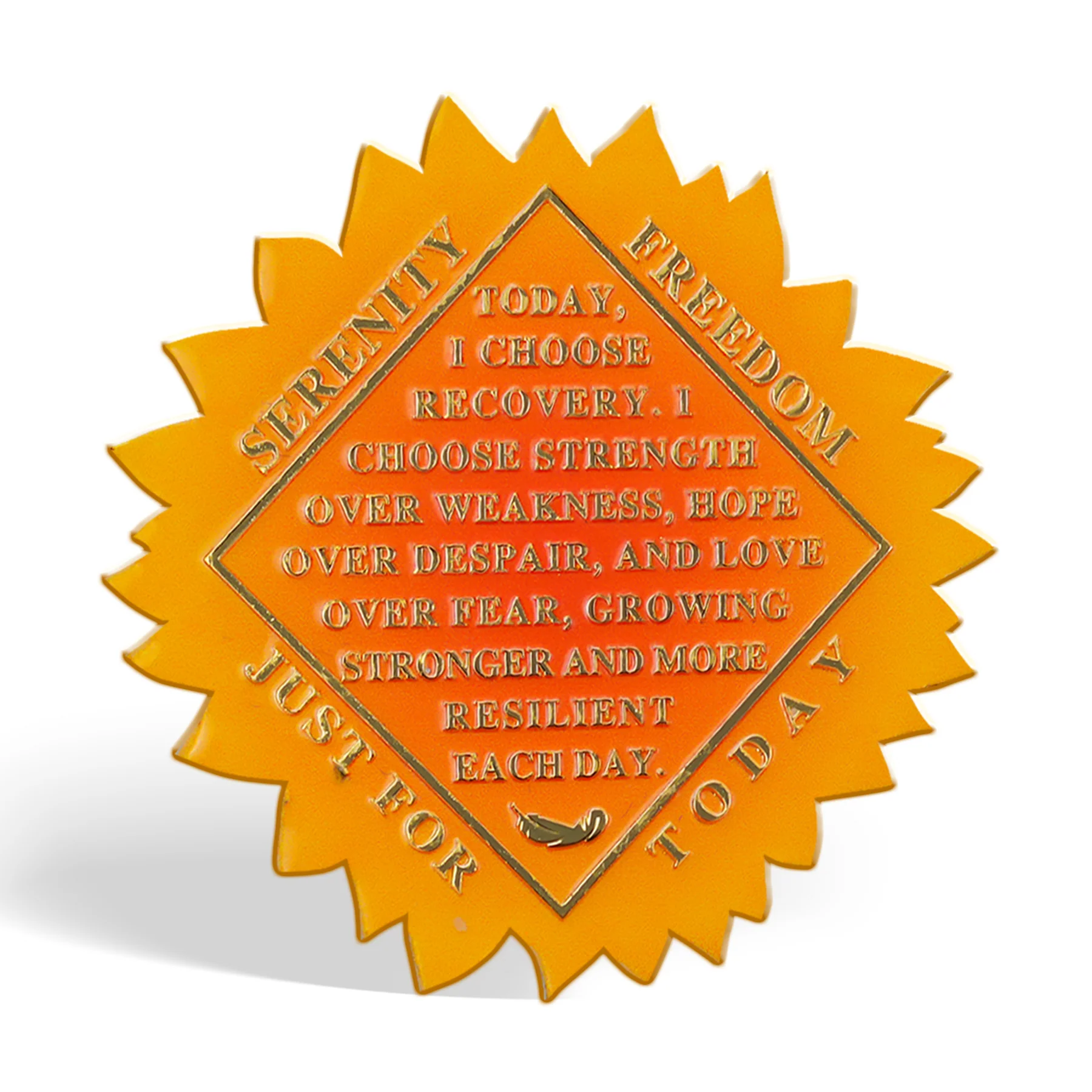 Personalized NA Clean Time Chip Sunflower Narcotics Anonymous Medallion - Image 9
