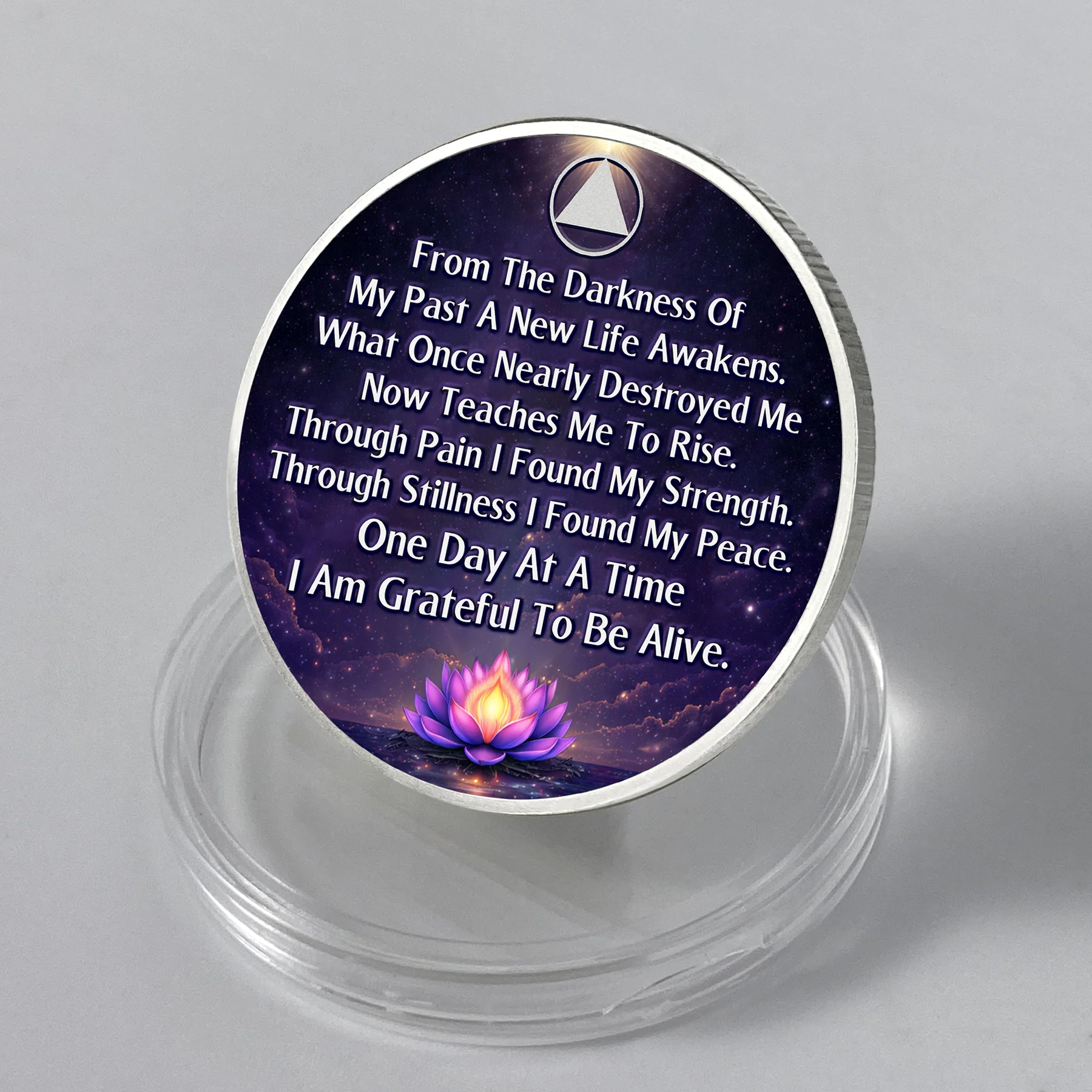 Personalized Sobriety Mint Bone Lotus Awakening AA Recovery Medallion/Chip/Coin - Image 13