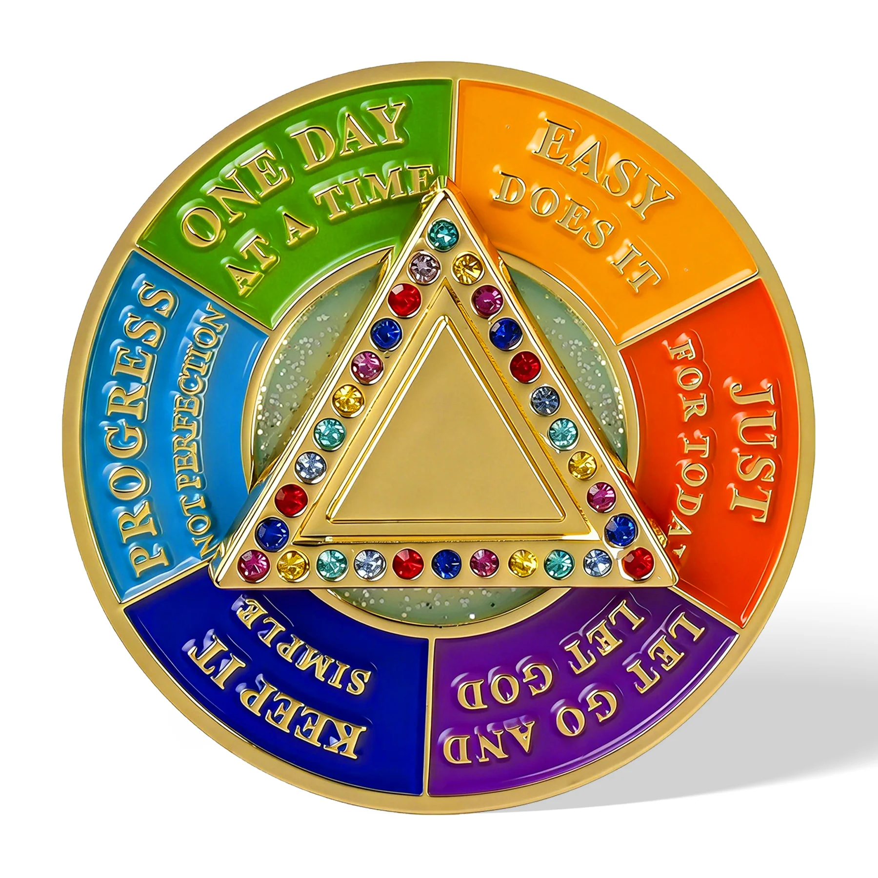 Personalized Sobriety Mint Colorful Rotating Fidget Spinner AA Recovery Medallion/Chip/Coin - Image 16