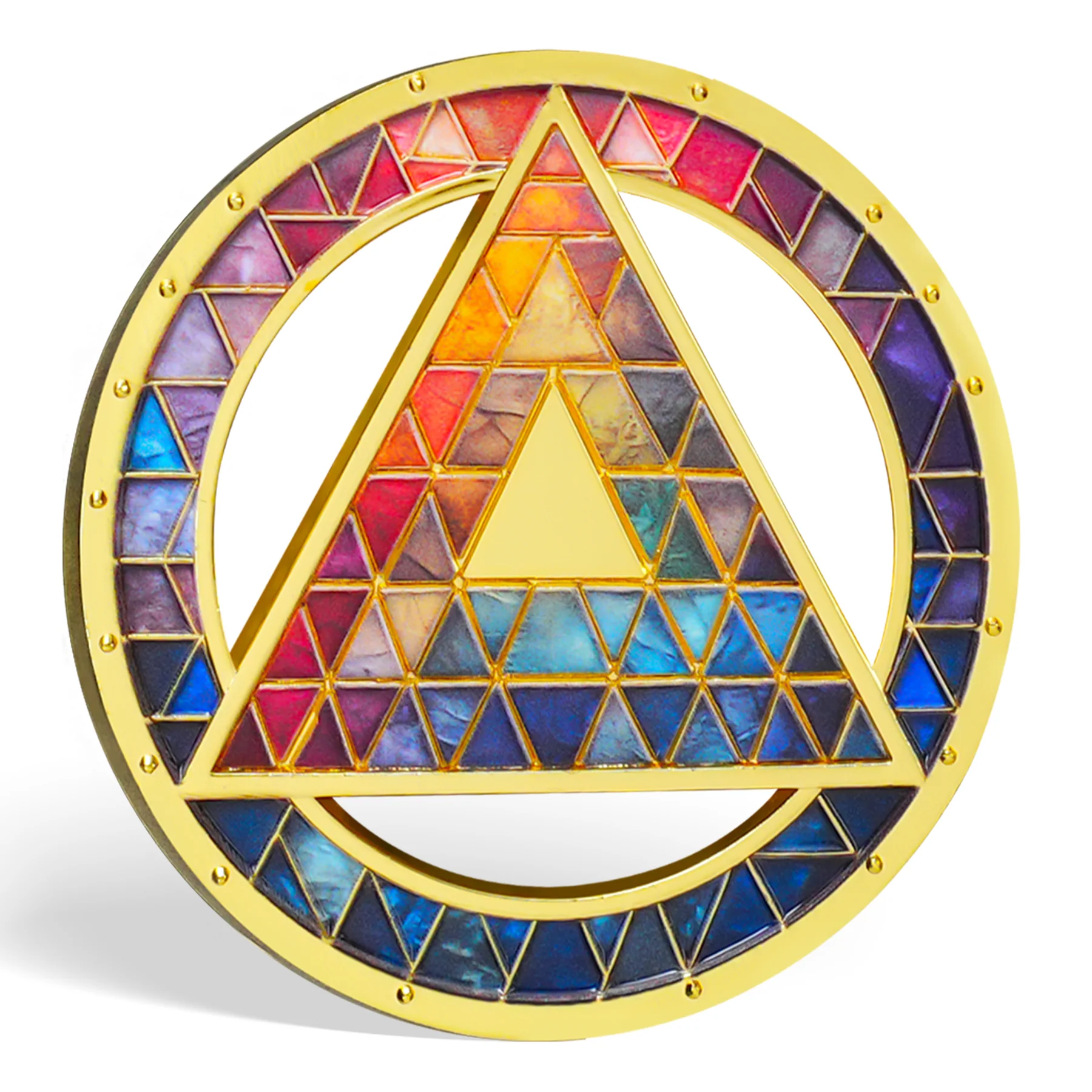 Personalized Sobriety Mint Hollowed-Out Iridescent Glass Rainbow AA Recovery Medallion/Chip/Coin - Image 8