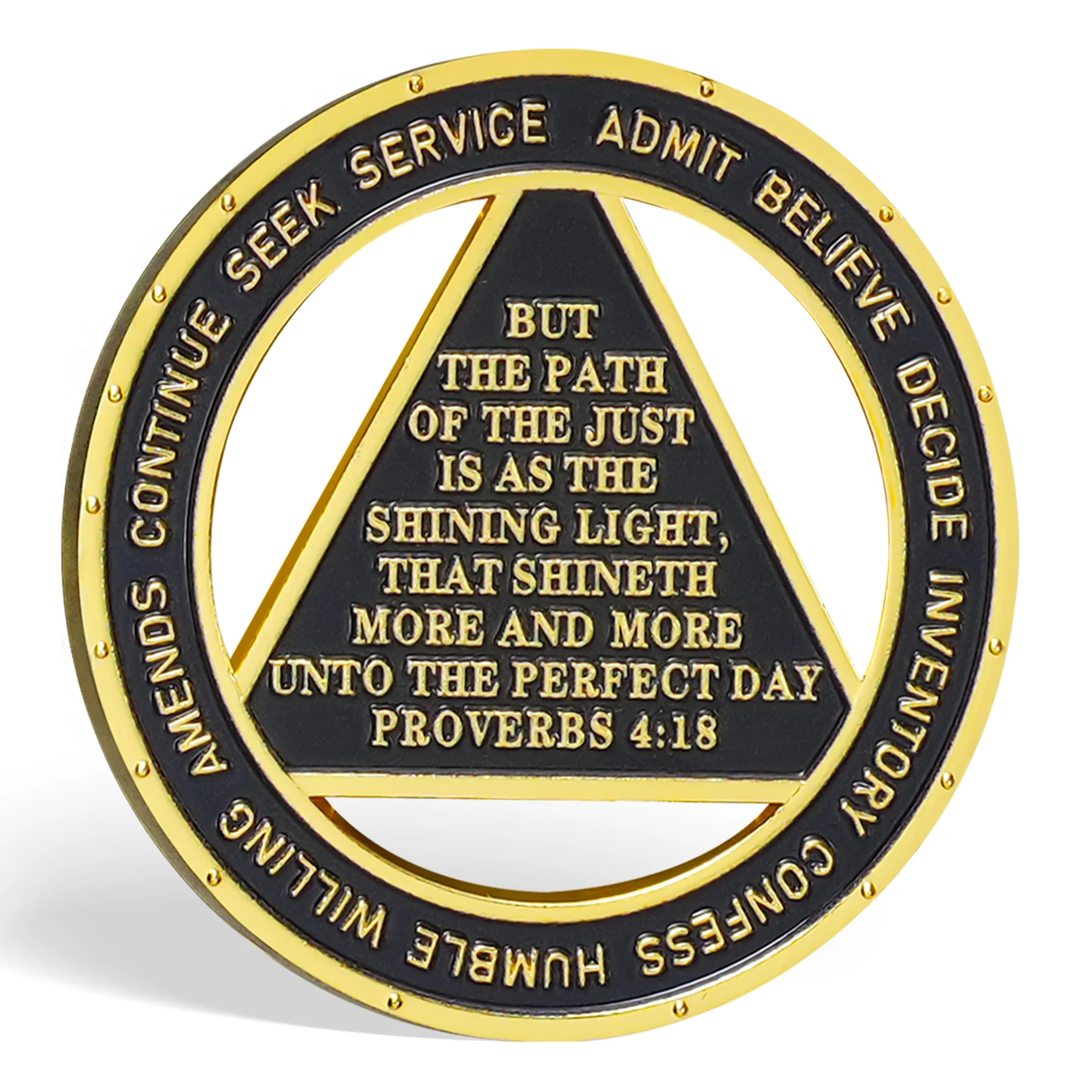 Personalized Sobriety Mint Hollowed-Out Iridescent Glass Rainbow AA Recovery Medallion/Chip/Coin - Image 9
