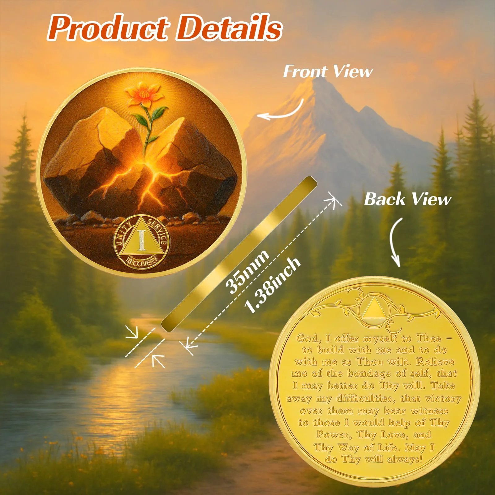 Personalized Sobriety Mint Hope in The Crack AA Recovery Medallion/Chip/Coin - Image 3