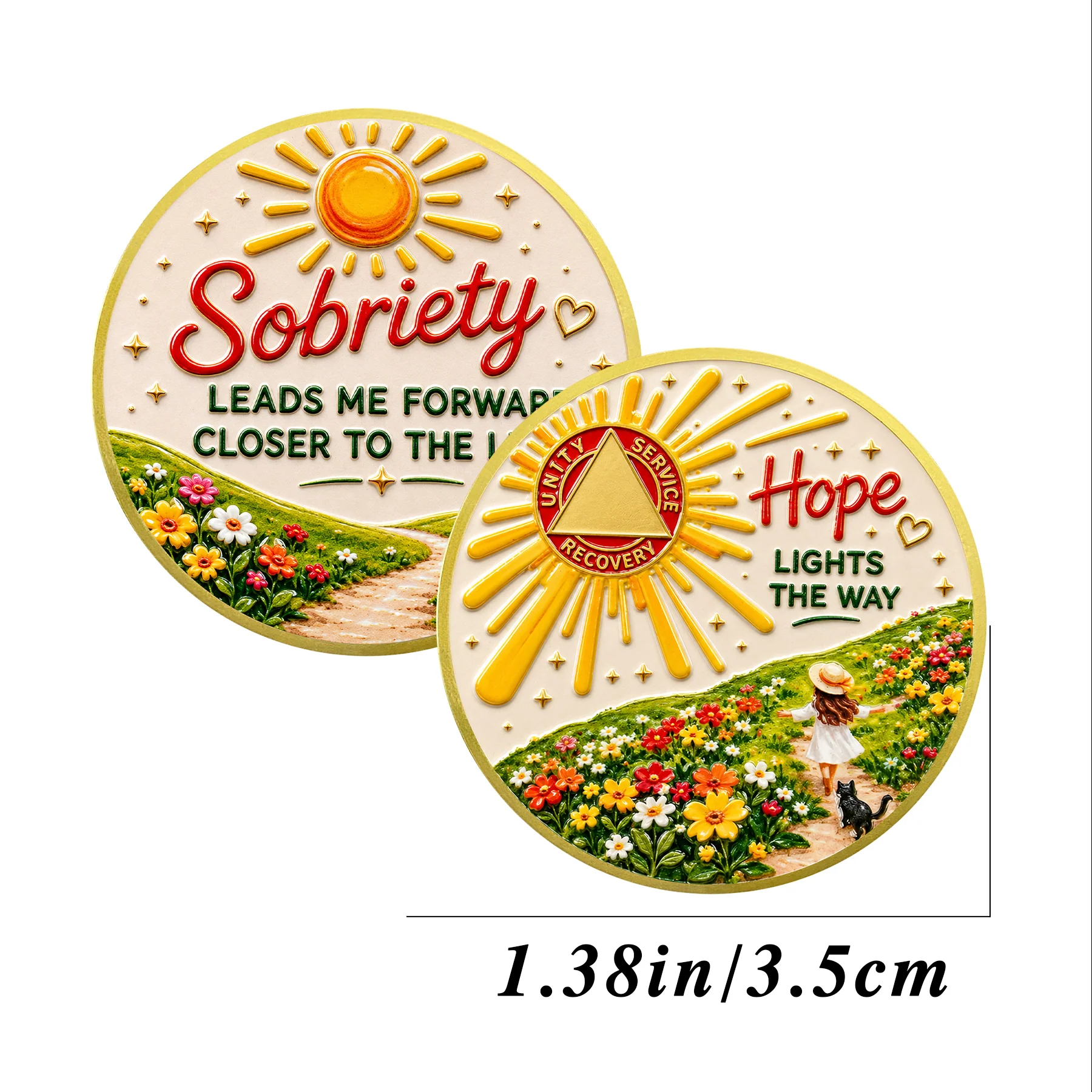 Personalized Sobriety Mint Light of Sobriety AA Recovery Medallion/Chip/Coin - Image 4