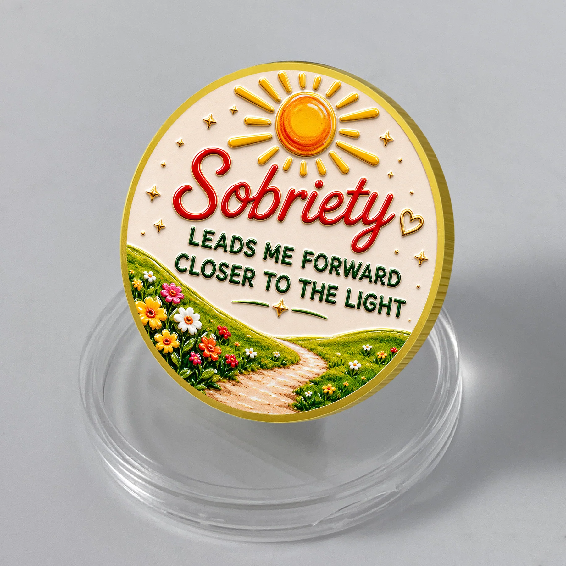 Personalized Sobriety Mint Light of Sobriety AA Recovery Medallion/Chip/Coin - Image 7