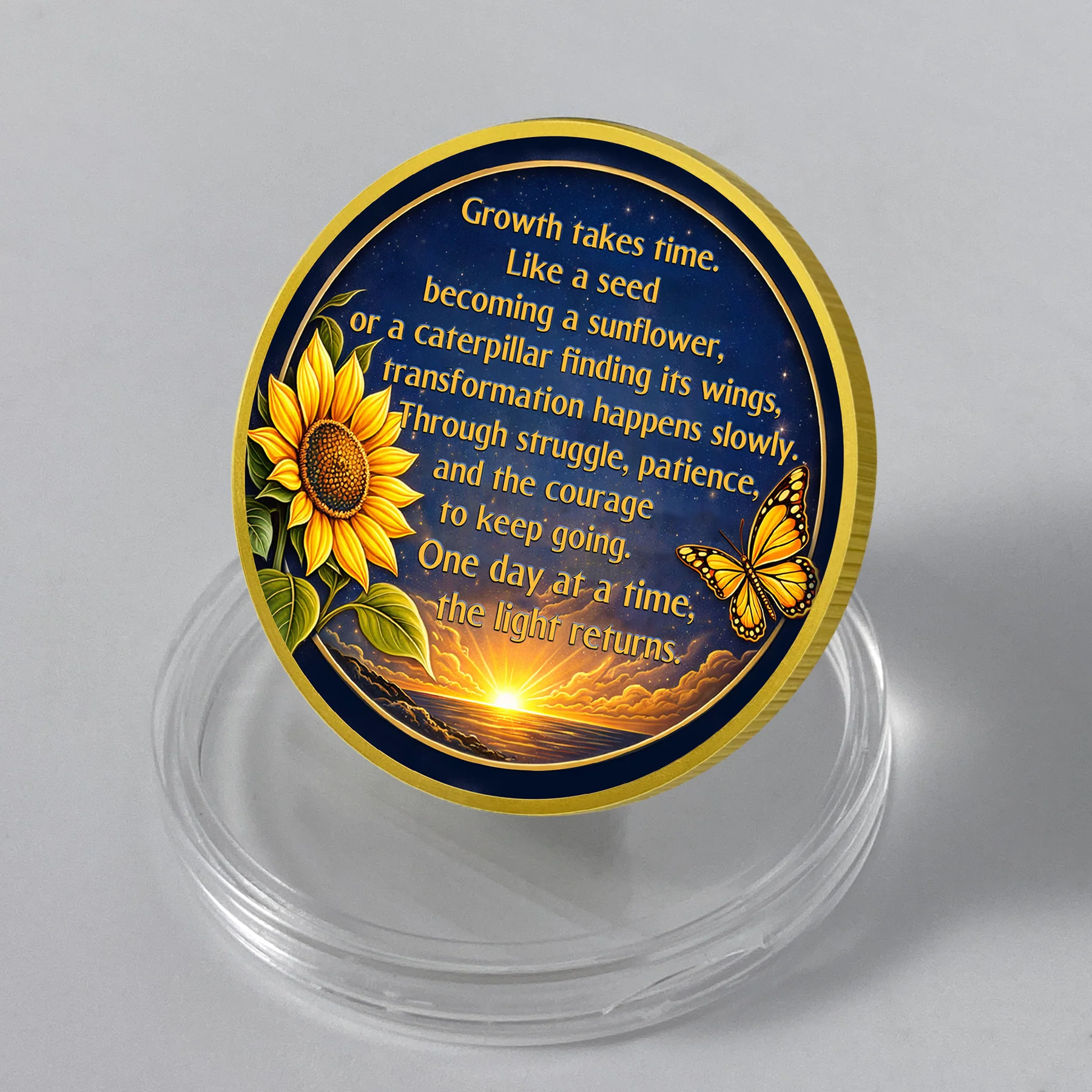Personalized Sobriety Mint Living Toward the Sun AA Recovery Medallion/Chip/Coin - Image 8
