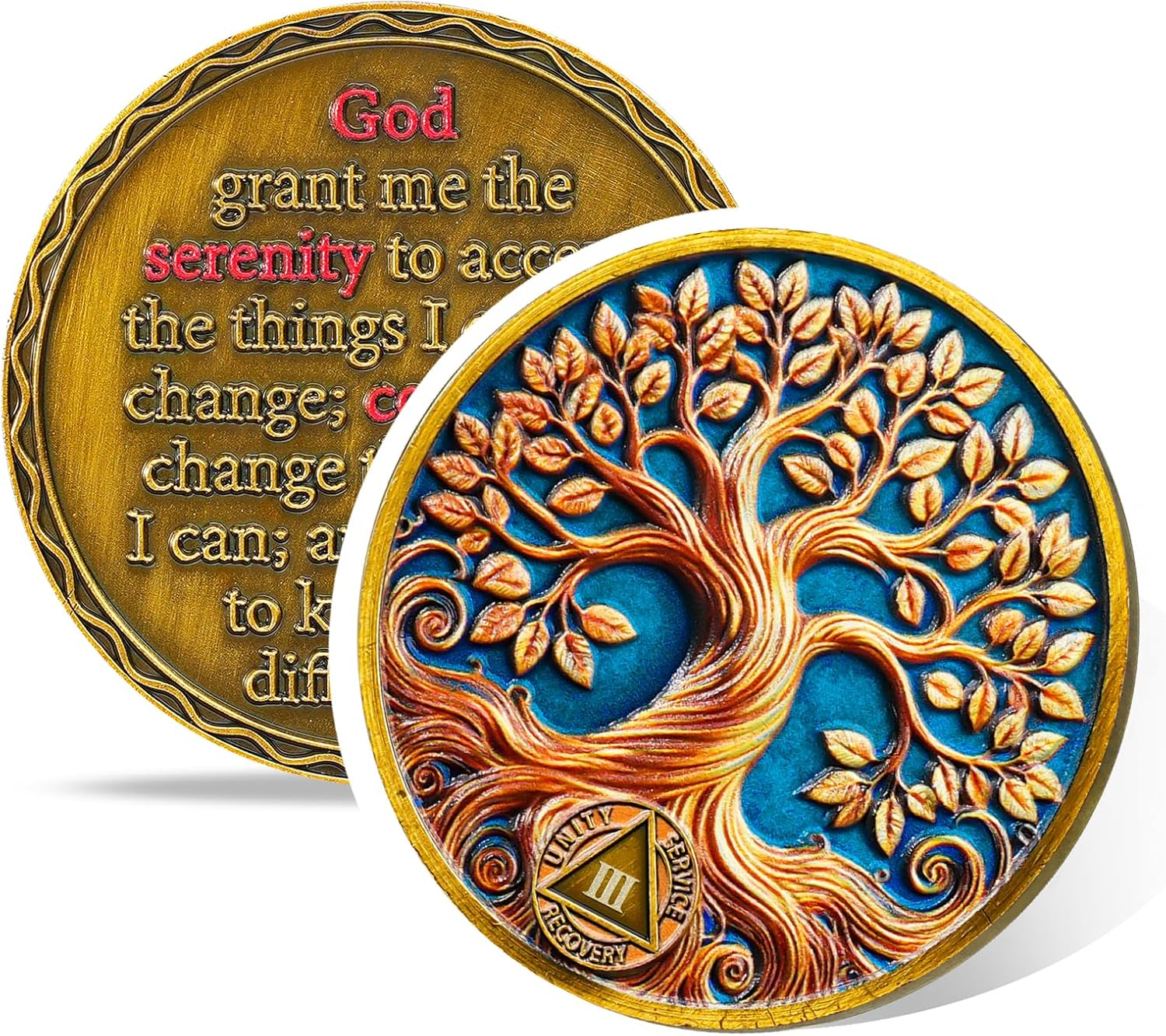 Personalized Sobriety Mint Recovery & Growth Tree of Life AA Recovery Medallion/Chip/Coin - Image 11