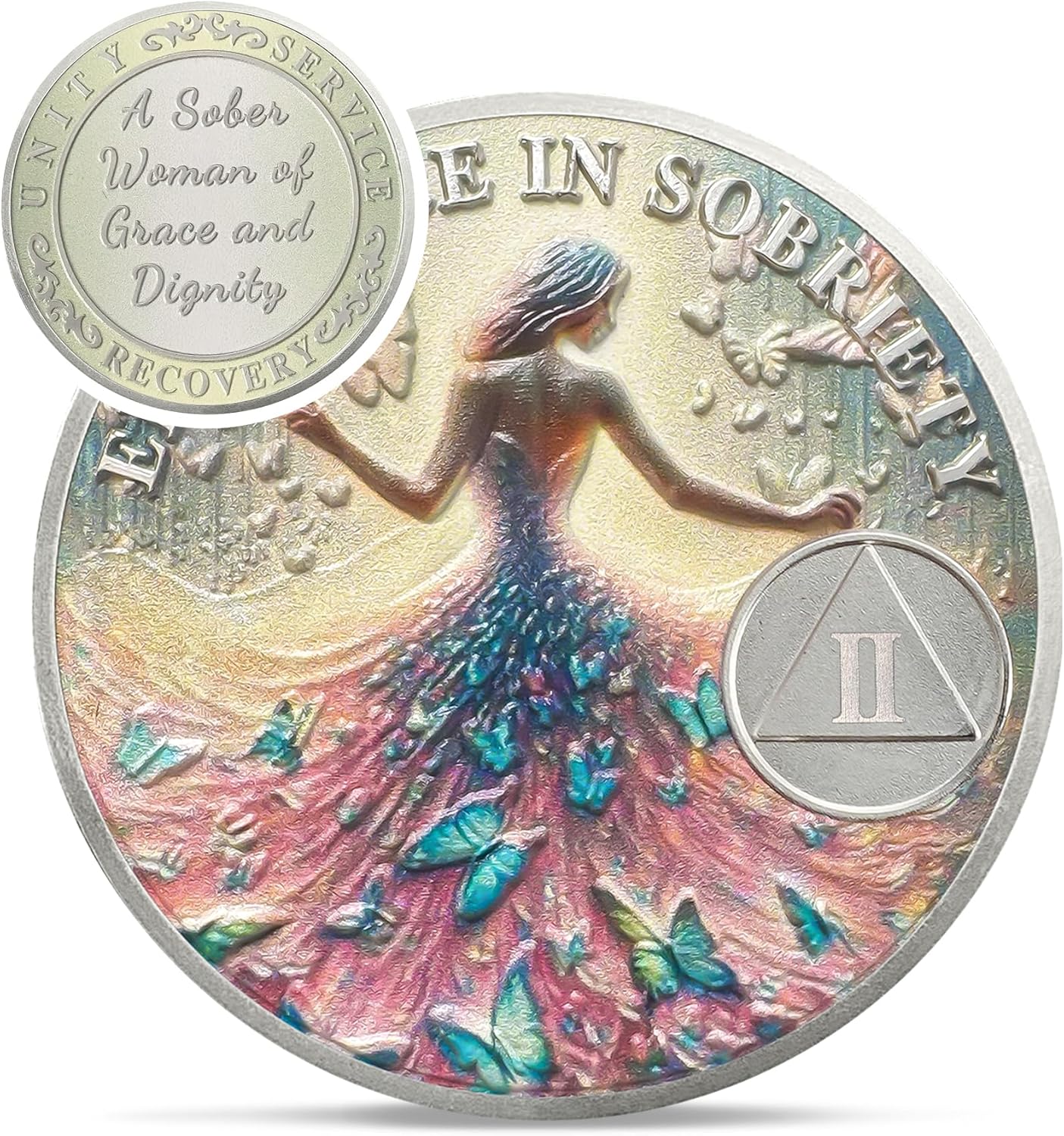 Personalized Sobriety Mint Sister Power Addiction Artsy Grace Women AA Recovery Medallion/Chip/Coin - Image 13